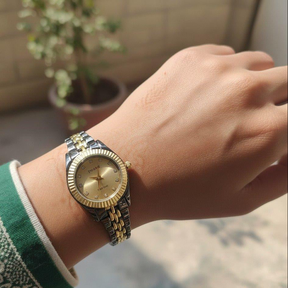WHL Round Black Chain Women's Watch