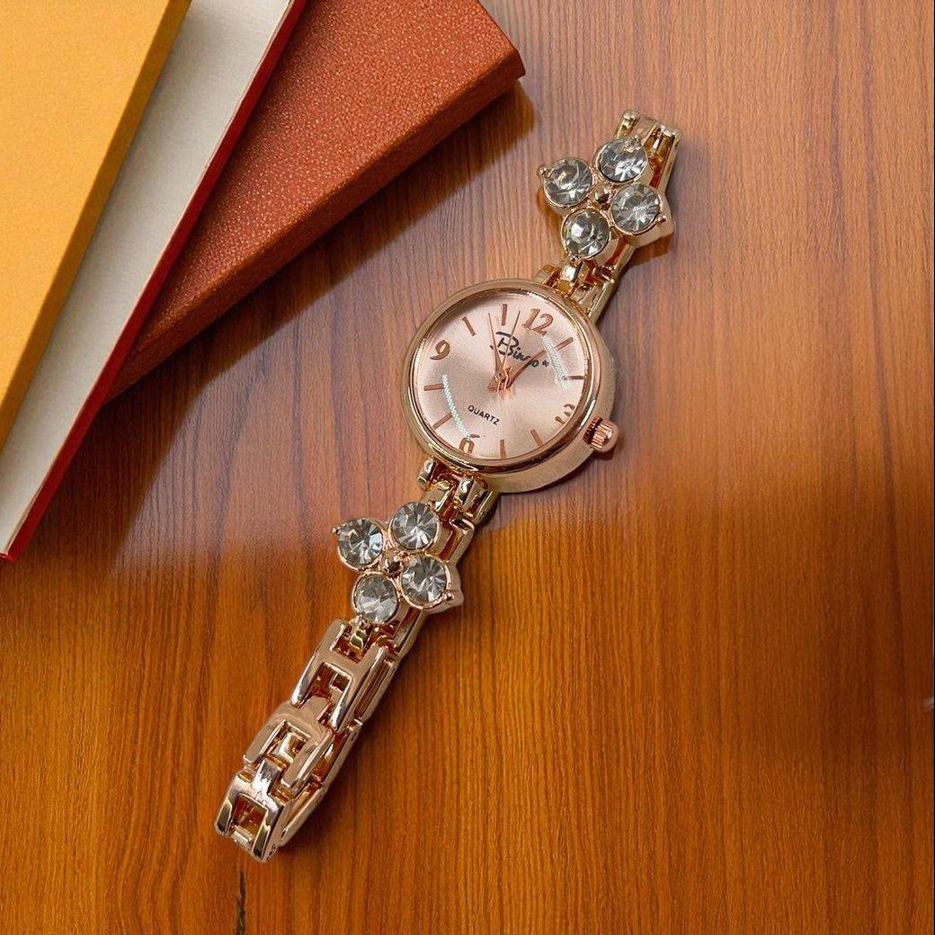 WHL Round Flower Chain Women's Watch