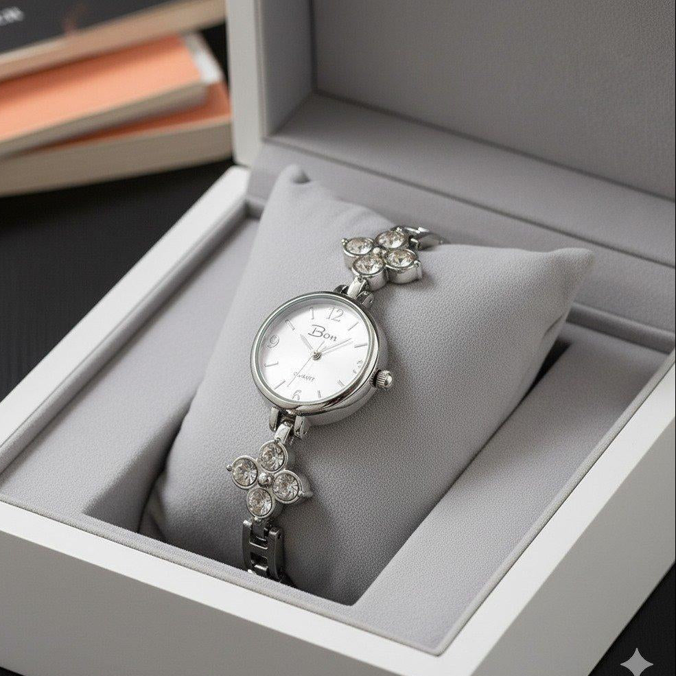 WHL Round Flower Chain Women's Watch
