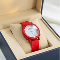 WHL Round Leaf Dial Rubber Strap Women's Watch