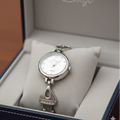 WHL Round Rhinestone Link Bracelet Women's Watch