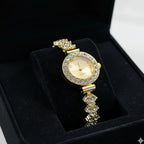 WHL Round Rhinestone Link Dial Women's Watch