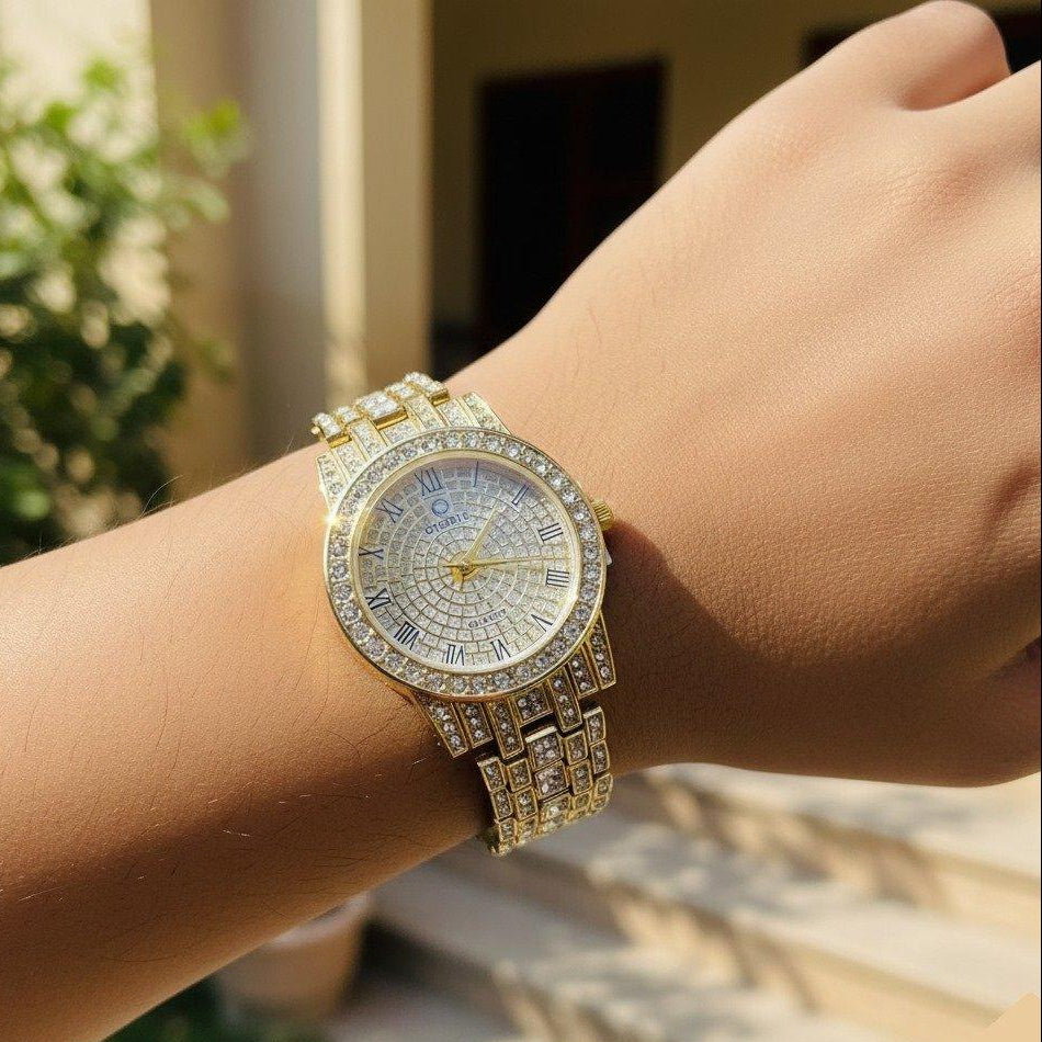 WHL Round Rhinestone Women's Watch