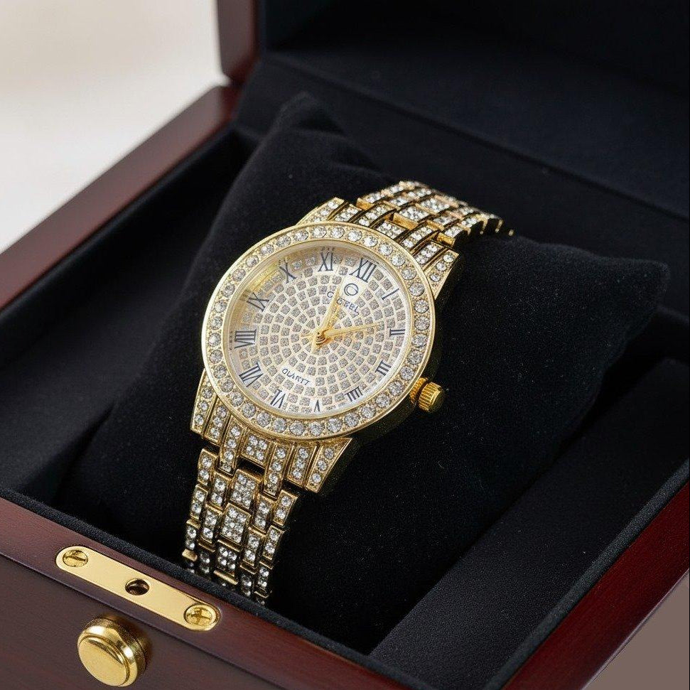 WHL Round Rhinestone Women's Watch