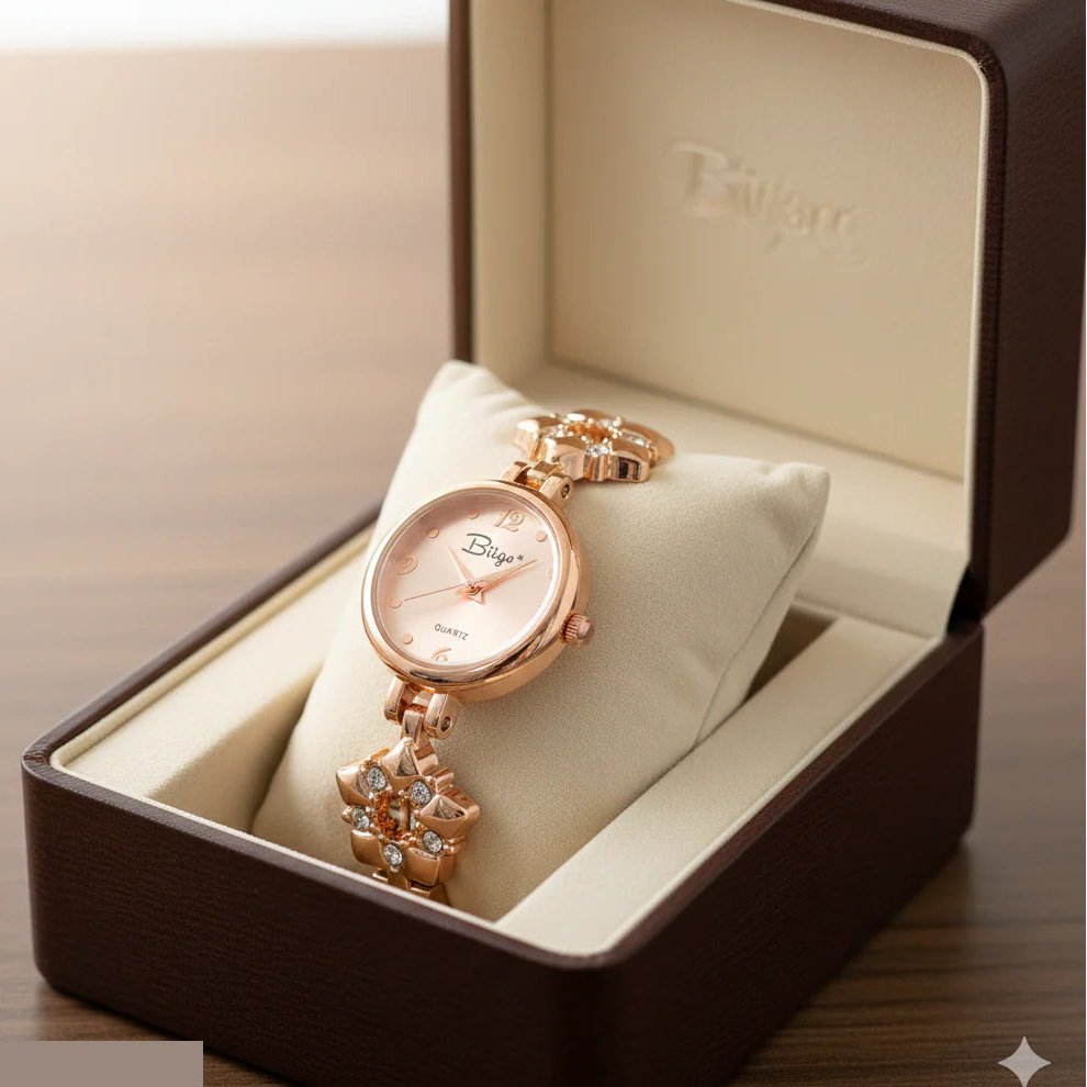 WHL Round Star Stone Chain Women's Watch