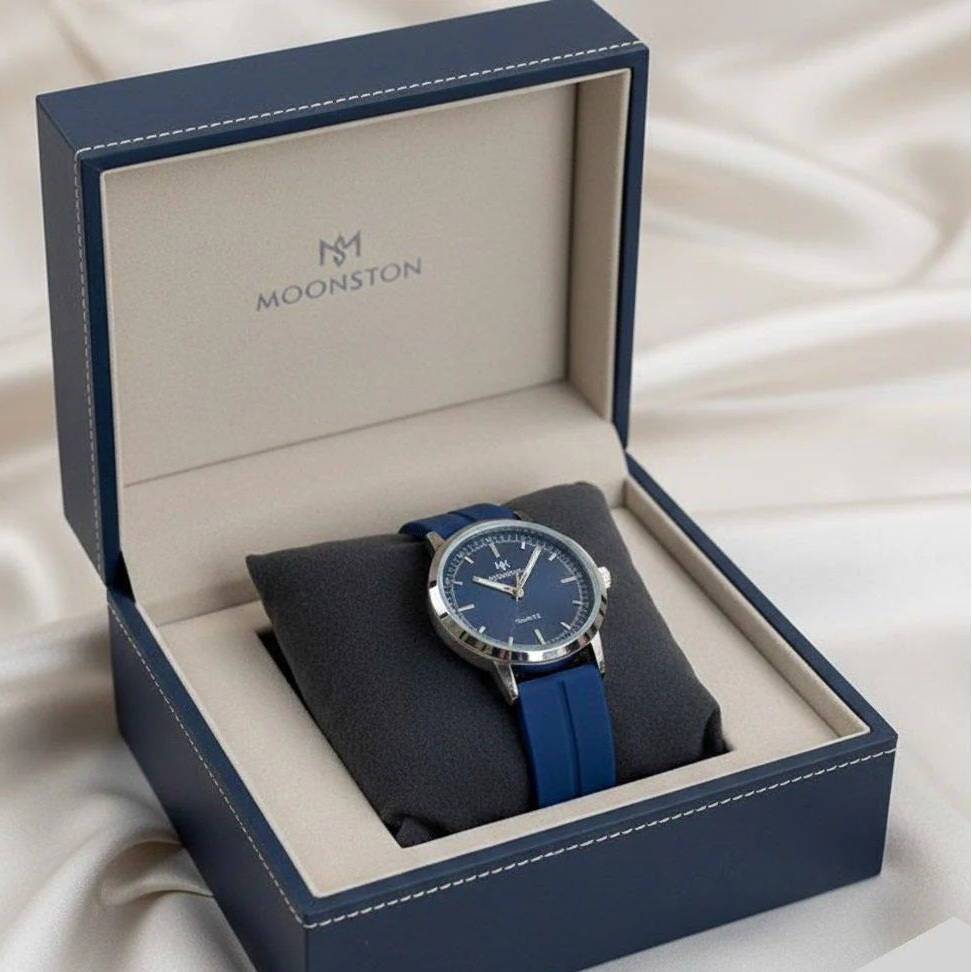 WHL Silver Bezel Magnetic Rubber Strap Women's Watch