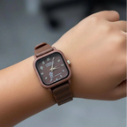 WHL Square Mini Box Dial Rubber Strap Women's Watch