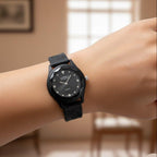 Stone Dial Rubber Strap Women's Watch