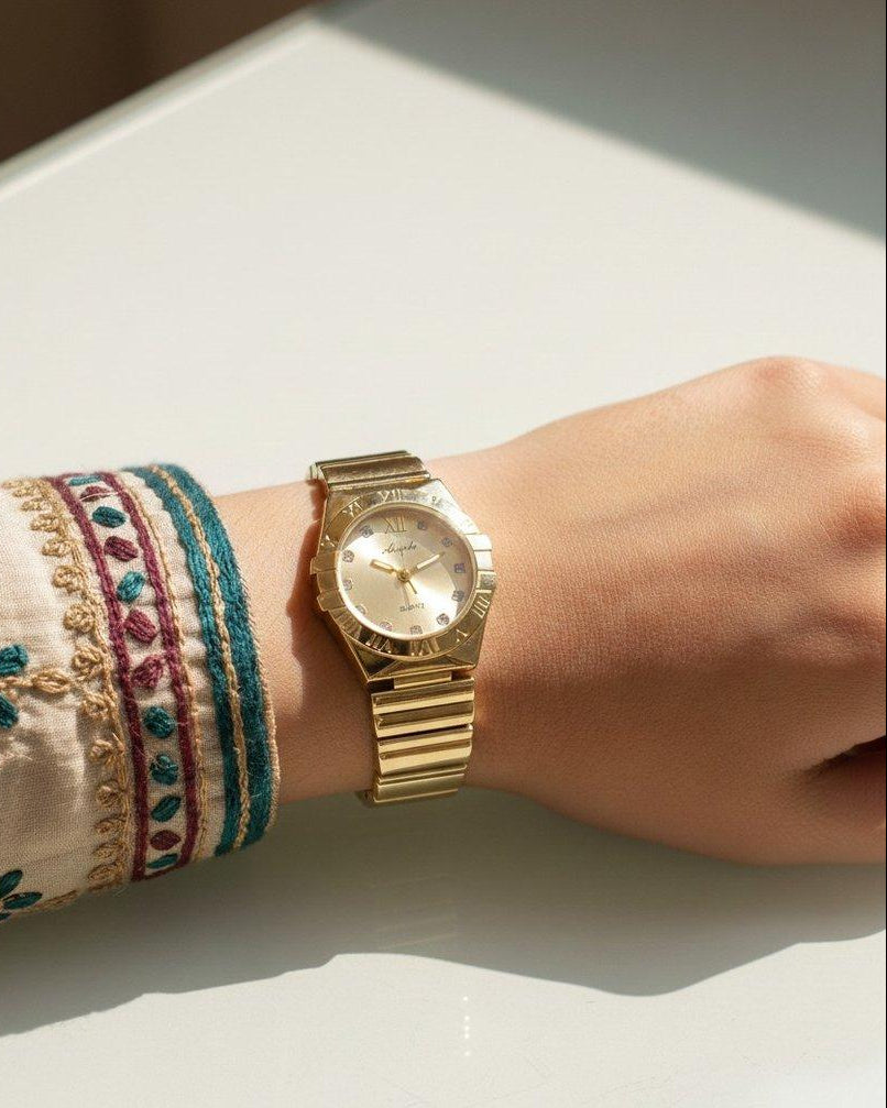 WHL Round Stone Dial Women's Watch
