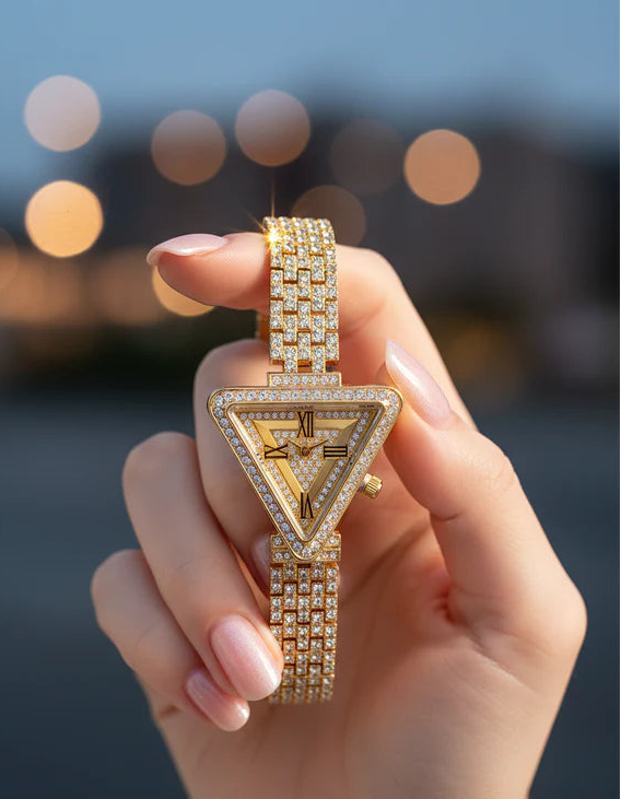 WHL Triangle Rhinestone Women's Watch