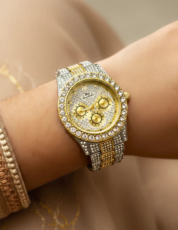 WHL Round Rhinestone Women's Watch
