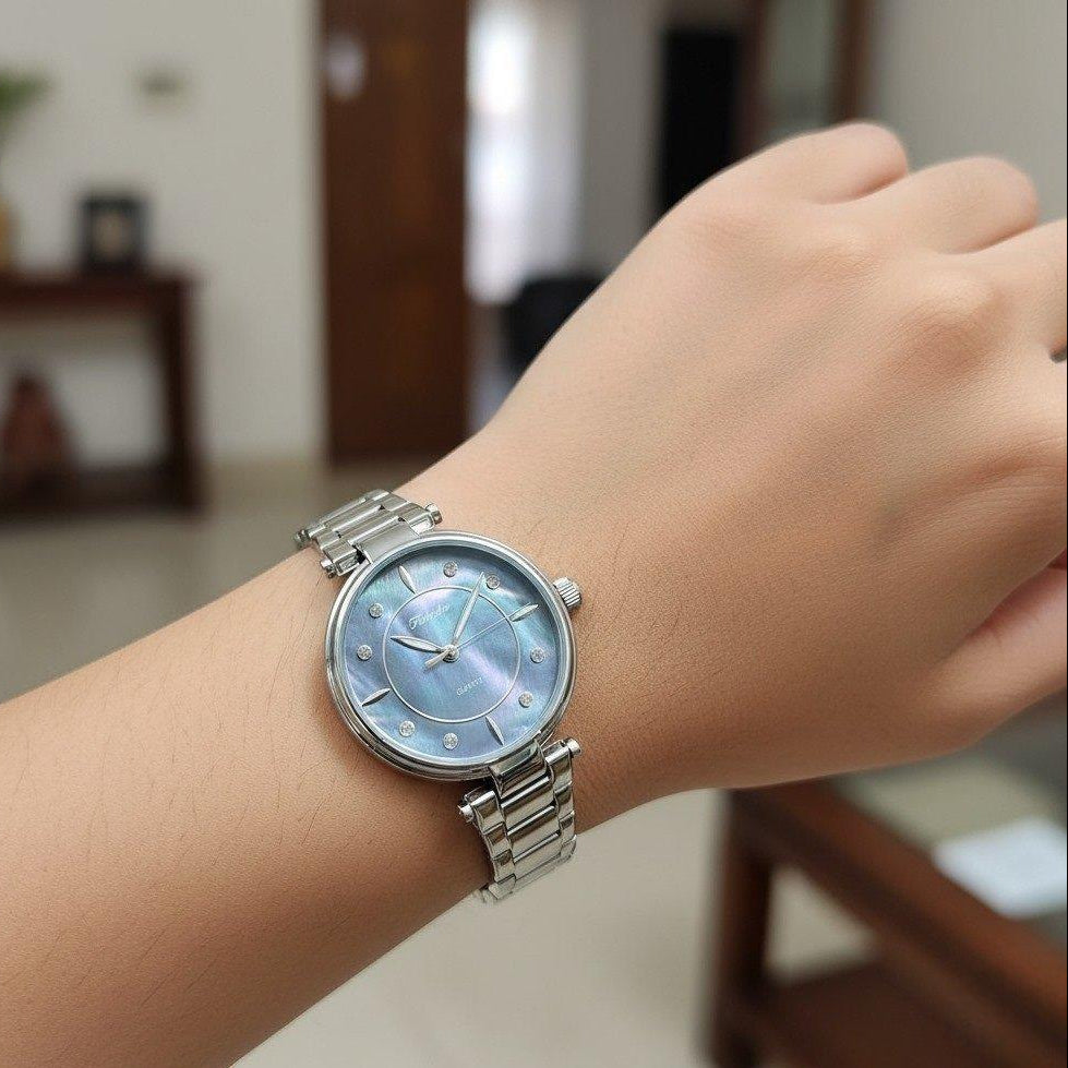 Round Stone Dial Women's Watch