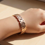 WHL Round Pink Stone Bracelet Women's Watch