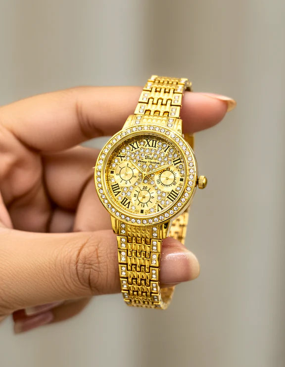 WHL Round Stone Dial Women's Watch
