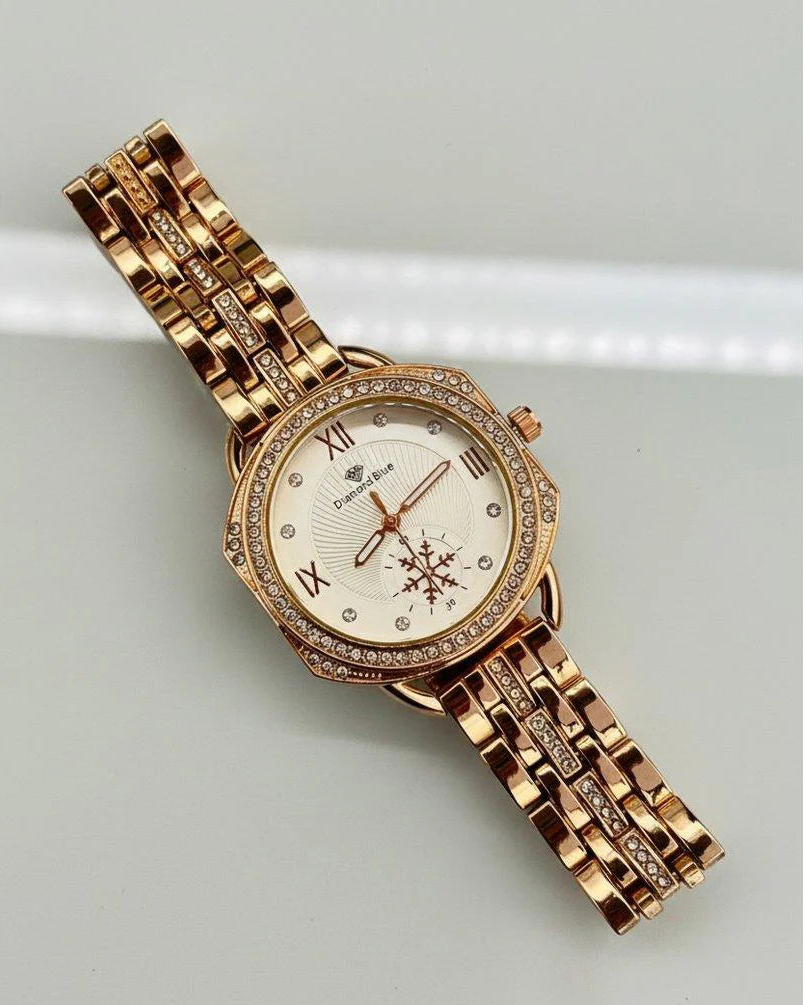 WHL Round Rhinestone Women's Watch