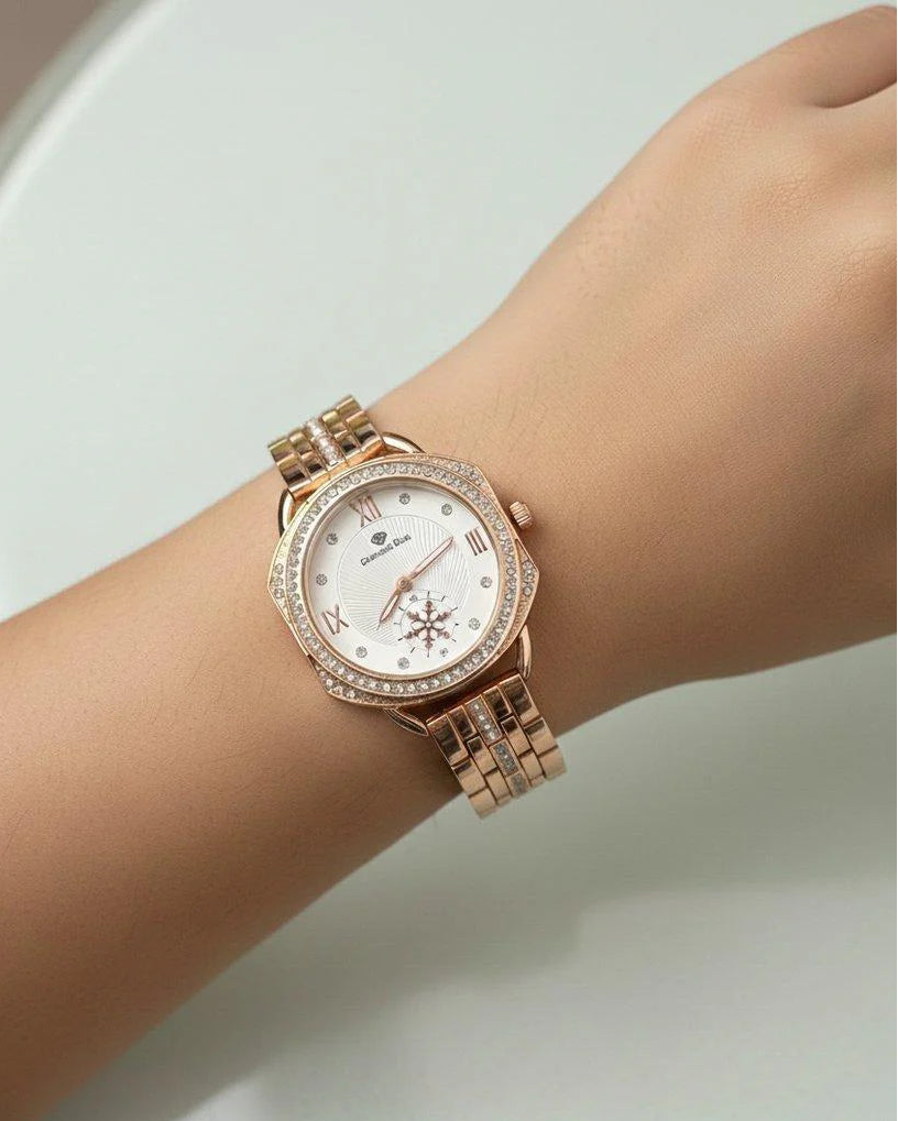 WHL Round Rhinestone Women's Watch