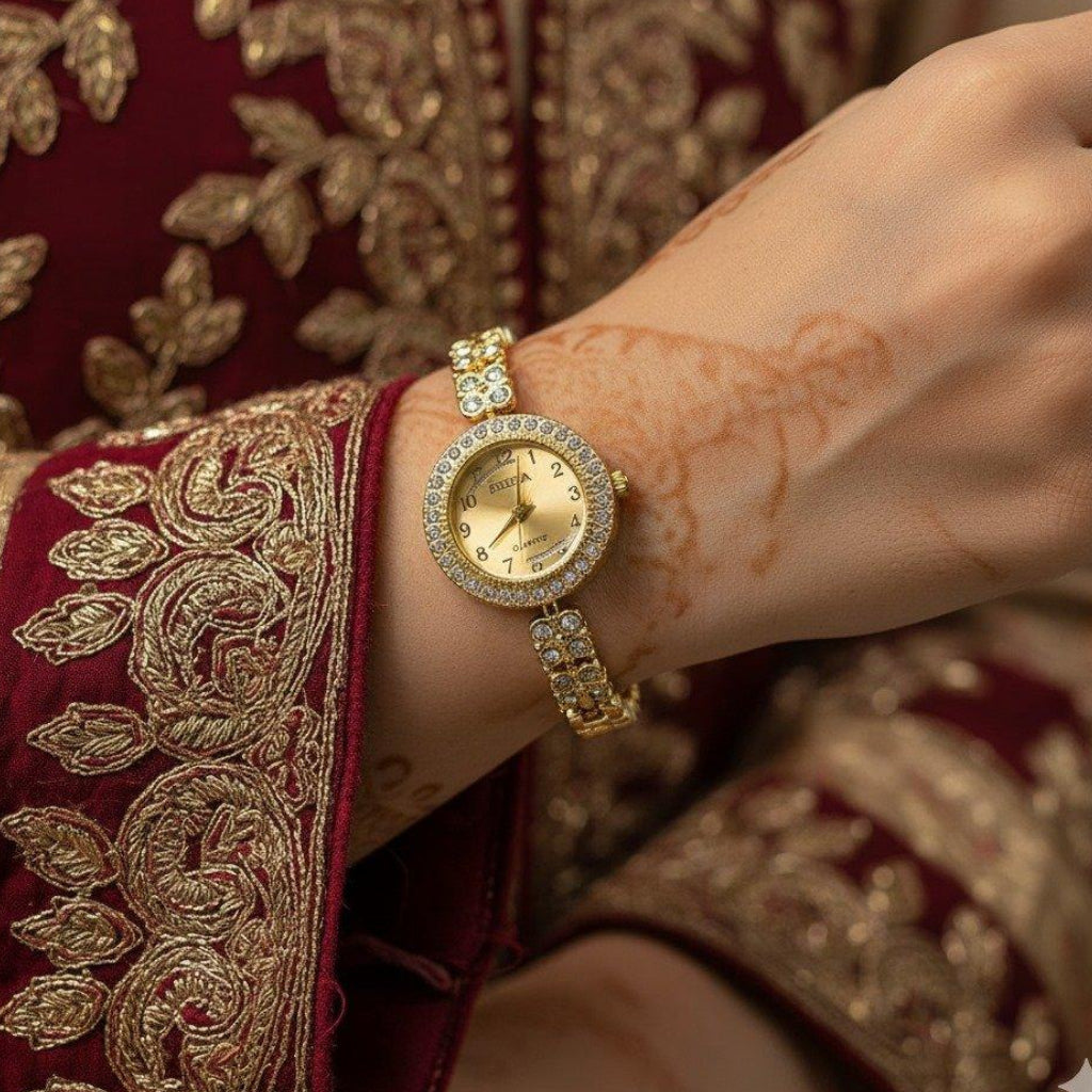 WHL Rhinestone Studded Women's Watch