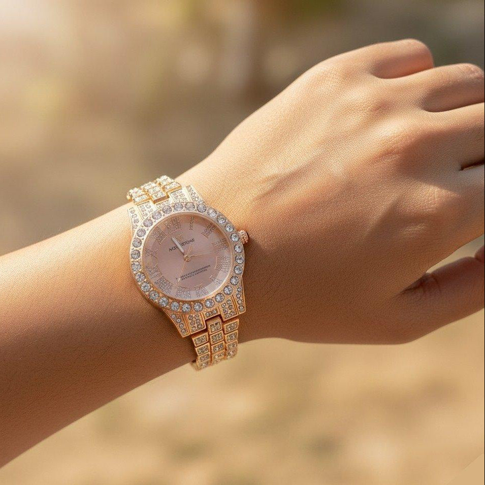WHL Round Stone Dial Women's Watch