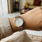 WHL Metal Band White Dial Crystal Women's Watch