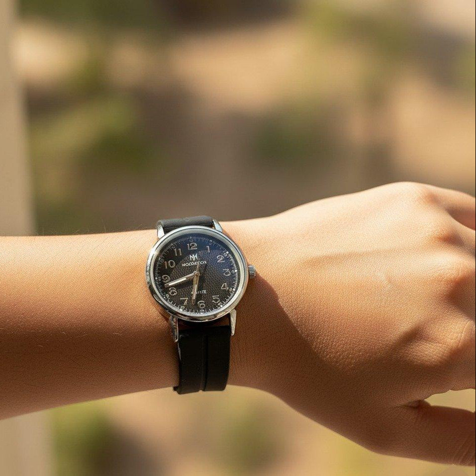 WHL Numbers Dial Magnetic Rubber Strap Women's Watch