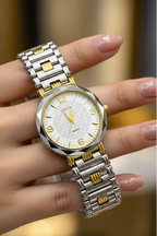 WHL Round Black Bezel Women's Watch