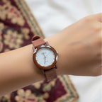 Round Flower Dial Rubber Strap Women's Watch