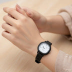 WHL Round Flower Rubber Strap Women's Watch