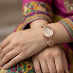 WHL Round Flower Star Chain Women's Watch