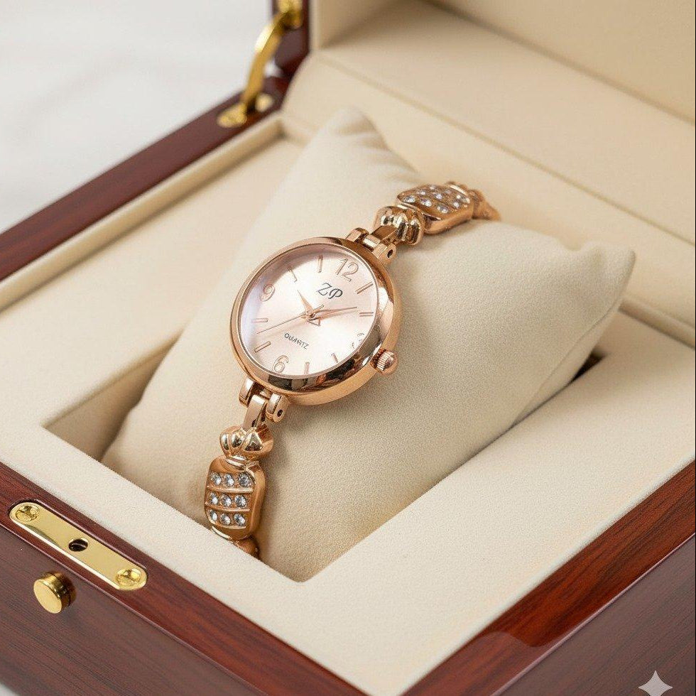 WHL Round Link Bracelet Women's Watch