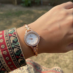Round Rhinestone Bezel Women's Watch
