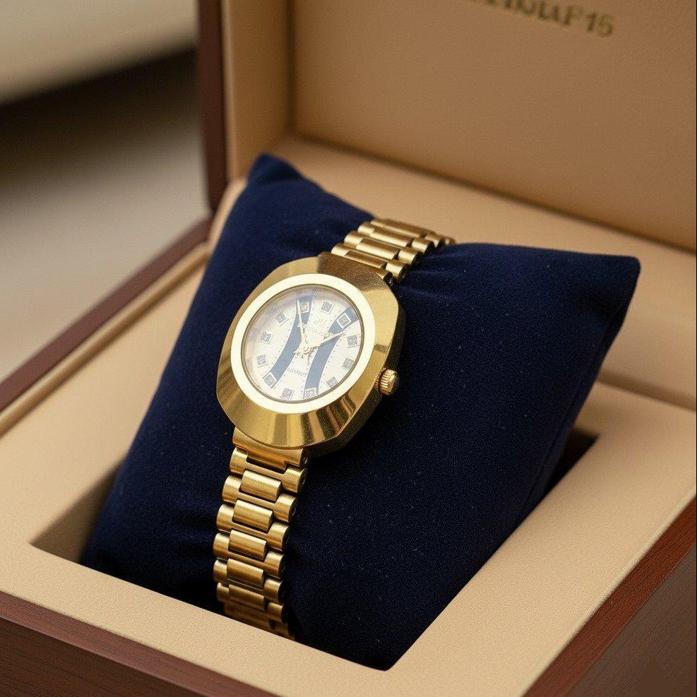 Round Rhinestone Dial Women's Watch
