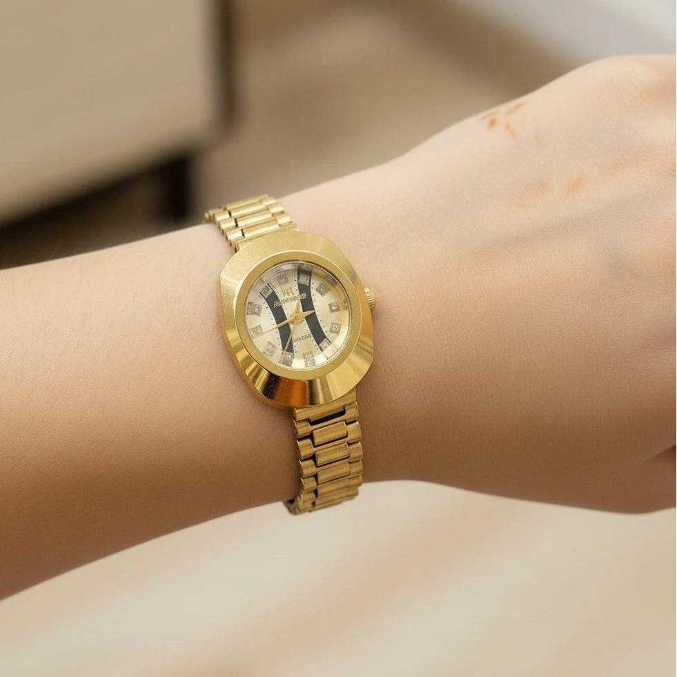 Round Rhinestone Dial Women's Watch