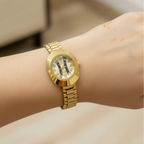 Round Rhinestone Dial Women's Watch