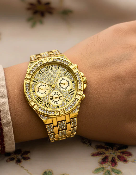 WHL Round Rhinestone Women's Watch