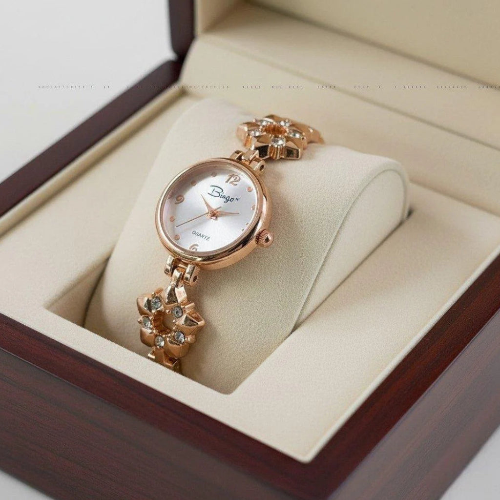 WHL Round Star Stone Chain Women's Watch