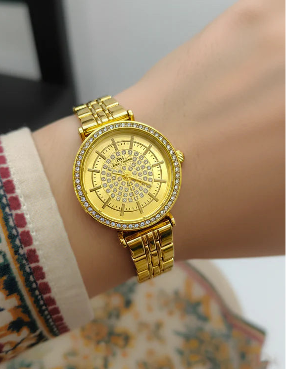 WHL Round Stone Bezel Women's Watch