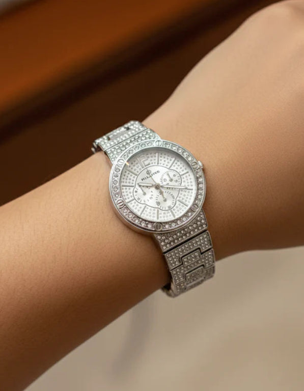 WHL Round Rhinestone Women's Watch
