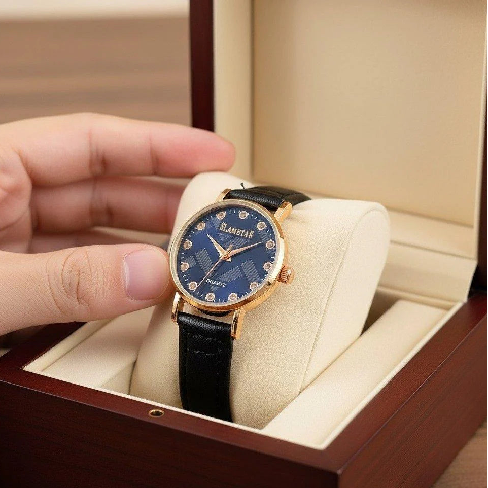 WHL Round Stone Dial Women's Watch