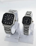 Square Black Dial Couple Watch