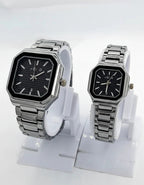 Square Black Dial Couple Watch